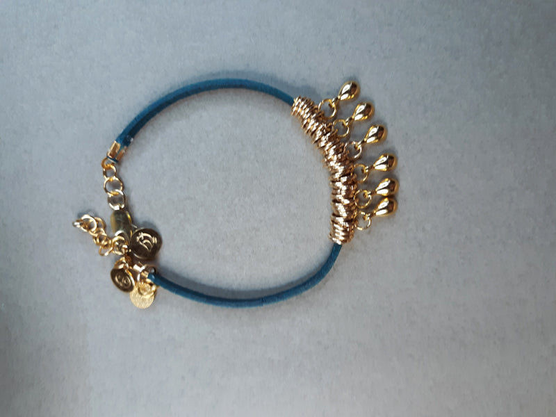 Green Leather and Gold Bails