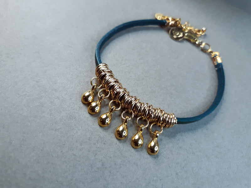 Green Leather and Gold Bails