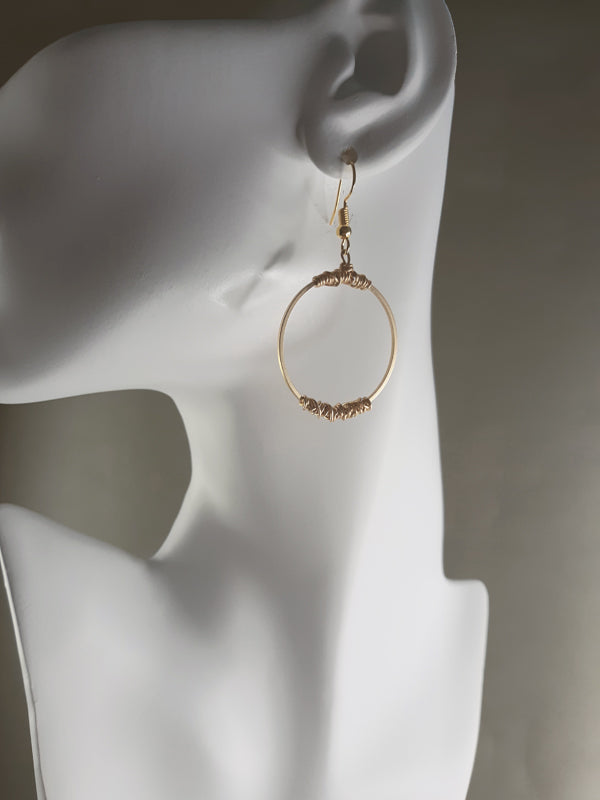 Gold Wire Loops - Brushed gold loops with wire trim.