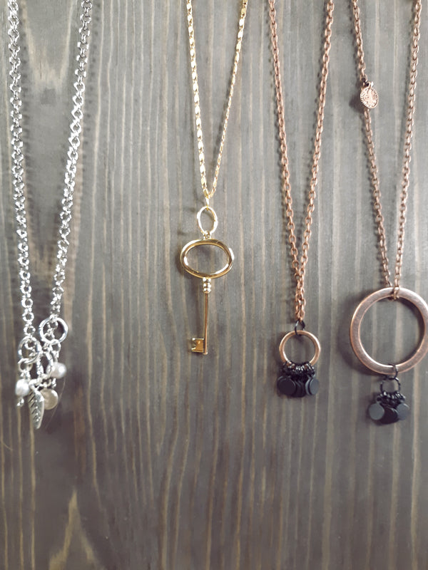 Golden Key Necklace on Gold Chain