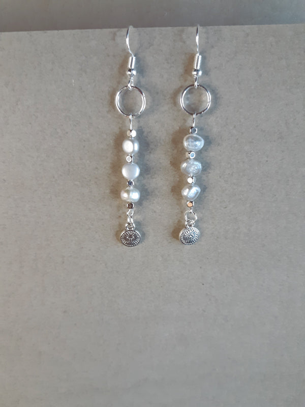 Grey Pearls - Soft grey pearl drop earrings