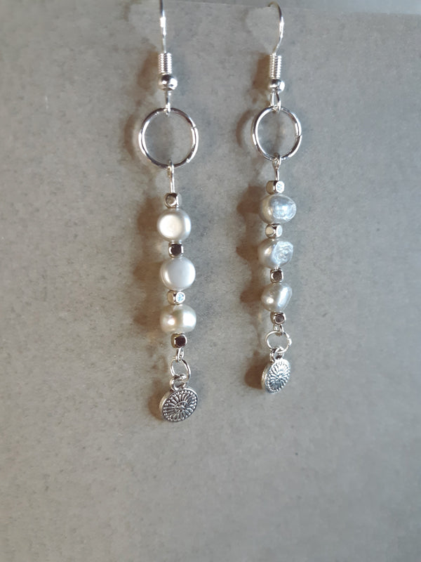 Grey Pearls - Soft grey pearl drop earrings