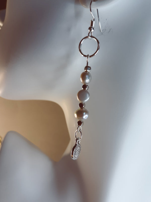 Grey Pearls - Soft grey pearl drop earrings