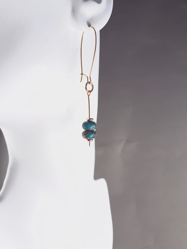 Teal Jasper - Teal Jasper beaded drop earrings.